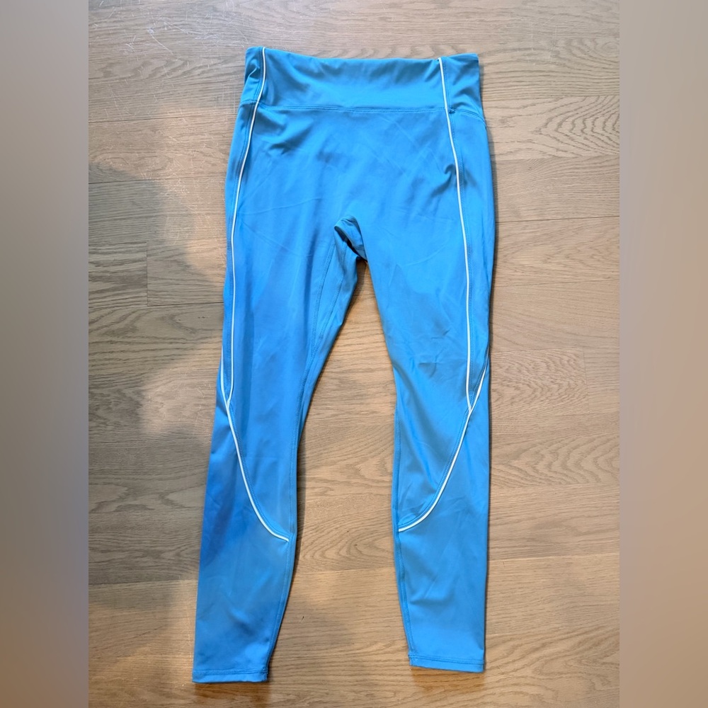 Fabletics | Motion 365 Blue Active Leggings with White Stitching XL